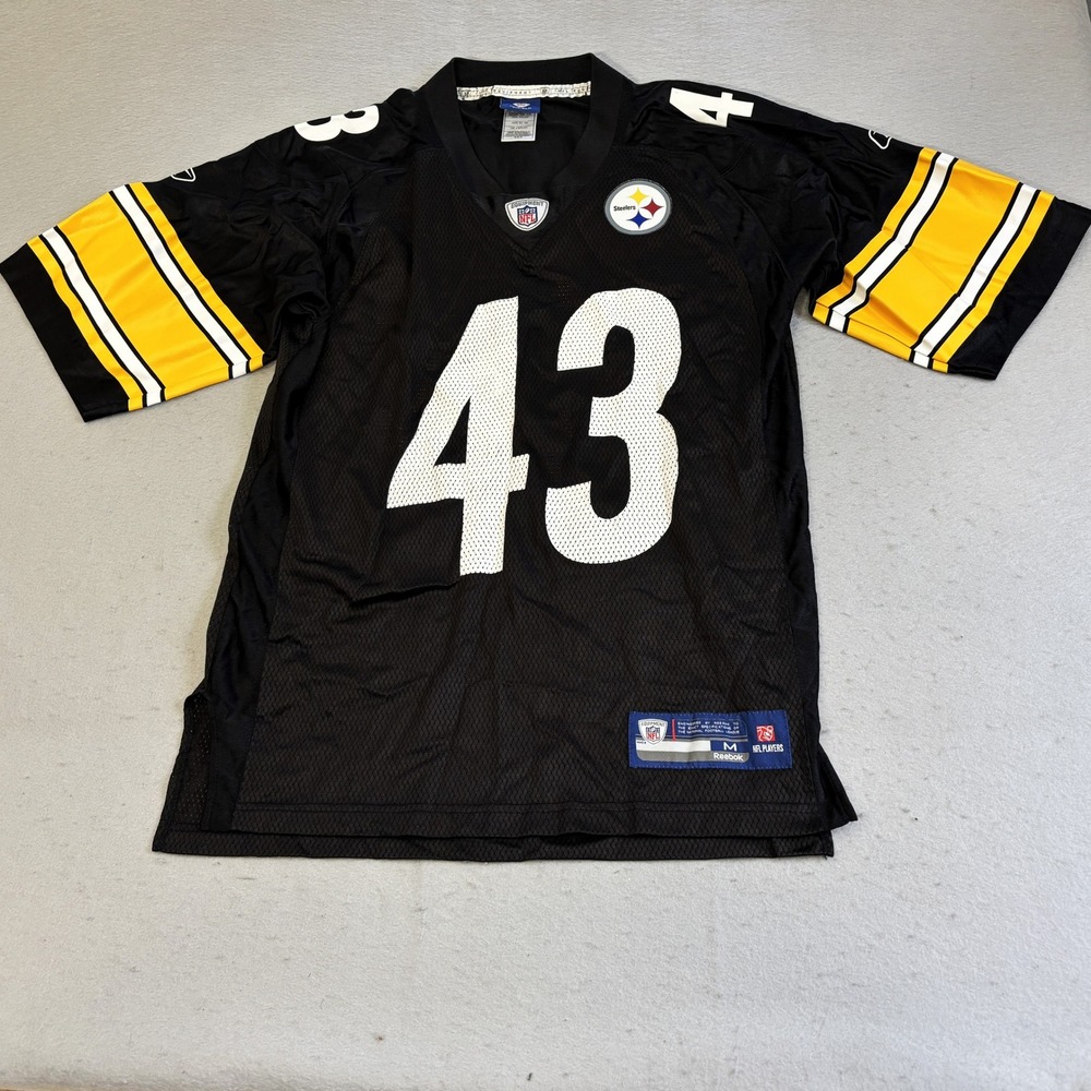 Reebok Pittsburgh Steelers Jersey Mens Medium Black Polamalu 43 NFL On Field